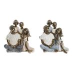 Figura Decorativa DKD Home Decor 14,5 x 14,5 x 15 cm Cobre Familia (2 Unidades)