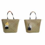 Bolsa de Playa DKD Home Decor 49 x 18 x 37 cm Natural Naranja Azul marino (2 Unidades)