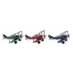 Figura Decorativa DKD Home Decor Avioneta Vintage 16 x 15 x 6,5 cm (3 Piezas)