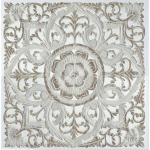 Decoración de Pared DKD Home Decor Blanco Mandala Madera MDF (60 x 2 x 60 cm)