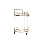 Carro de Cocina DKD Home Decor Dorado Metal Acrílico (50 x 50 x 80 cm)