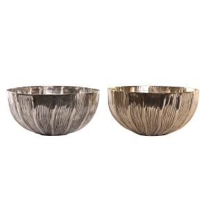 Centro de Mesa DKD Home Decor 27 x 27 x 13 cm Plateado Dorado Moderno (2 Unidades)