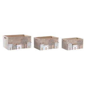 Juego de Cajas Decorativas DKD Home Decor Madera MDF Boho (36 x 26 x 18 cm)