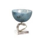 Centro de Mesa DKD Home Decor Cristal Plateado Azul Aluminio (24 x 24 x 26 cm)