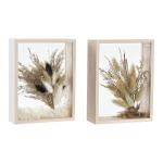 Flor Decorativa DKD Home Decor 16 x 6 x 21 cm Beige Marrón Flores (2 Unidades)