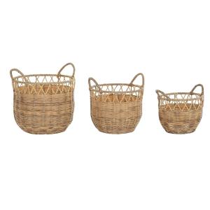 Juego de Cestas DKD Home Decor Metal PE (3 Piezas) (35 x 35 x 30 cm)