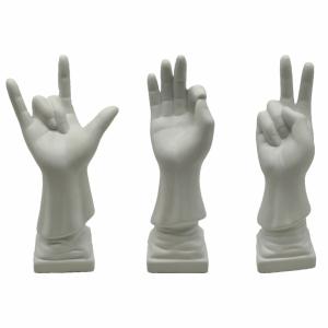 Figura Decorativa DKD Home Decor Blanco Mano 7 x 7 x 25 cm (3 Unidades)