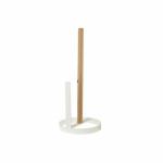 Portarrollo de Papel de Cocina DKD Home Decor 13 x 13 x 31,5 cm Natural Metal Blanco Pino