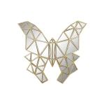 Figura Decorativa DKD Home Decor 29,5 x 4 x 28,5 cm Dorado Mariposa