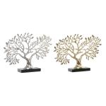 Figura Decorativa DKD Home Decor Dorado Plateado Árbol 39 x 7 x 27,5 cm (2 Unidades)