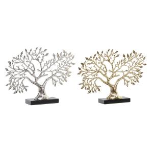 Figura Decorativa DKD Home Decor Dorado Plateado Árbol 39 x 7 x 27,5 cm (2 Unidades)