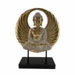 Figura Decorativa DKD Home Decor 25 x 8 x 33 cm Negro Dorado Buda Oriental