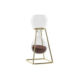 Figura Decorativa DKD Home Decor Reloj de Arena 8 x 8 x 19 cm Dorado Transparente