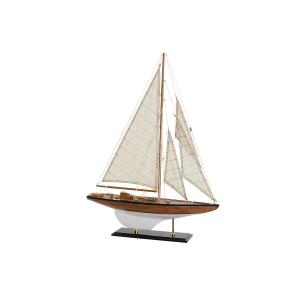 Barco DKD Home Decor Marrón 50 x 10 x 70 cm Blanco