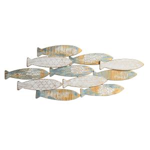 Decoración de Pared DKD Home Decor Dorado Metal Peces (96 x 37 x 3 cm)