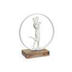 Figura Decorativa DKD Home Decor 24 x 9 x 26 cm Blanco Resina Madera de mango Pareja