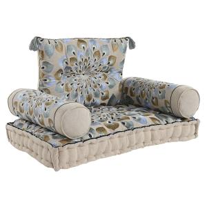 Sillón de jardín DKD Home Decor Azul Beige 90 x 55 x 18 cm