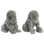 Figura Decorativa DKD Home Decor Gris Oriental 28 x 18 x 27 cm (2 Unidades)