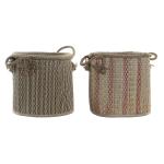 Cesta Multiusos DKD Home Decor 30 x 30 x 36 cm Jute Boho (2 Unidades)