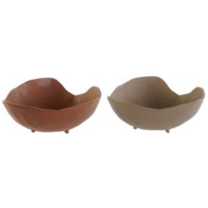 Centro de Mesa DKD Home Decor Beige Terracota Urbano 27 x 27 x 11 cm (2 Unidades)