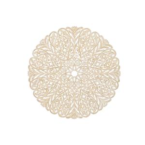 Decoración de Pared Home ESPRIT Blanco Natural Mandala Indio 119 x 1,5 x 119 cm