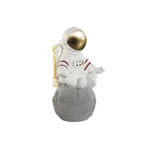 Figura Decorativa Home ESPRIT Blanco Dorado Astronauta 32,6 x 27,5 x 55,5 cm