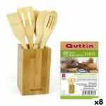 Set de Utensilios para Cocina Quttin Bambú 5 Piezas 10 x 10 x 31,5 cm (8 Unidades)