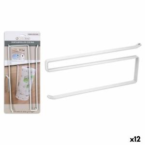 Portarrollo de Papel de Cocina Confortime Blanco Metal 26 x 10 x 1,3 cm (12 Unidades)