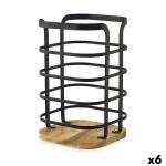 Bote para Utensilios de Cocina Confortime West Negro Metal (6 Unidades)