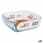 Fuente de Cocina Quttin 66603 1,1 L Vidrio Cuadrado 1,1 L 19,7 x 16,8 x 5,6 cm (10 Unidades)