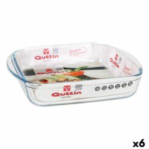 Fuente de Cocina Quttin 63081 1,6 L Vidrio 25 x 21,9 x 5 cm (6 Unidades)