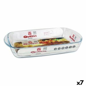 Fuente de Cocina Quttin 65810 2,2 l Vidrio Rectangular 32,5 x 20,2 x 5,2 cm (7 Unidades)