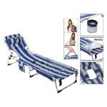 Tumbona de playa Aluminio Azul/Blanco Azul Blanco Multicolor (185 x 57 x 26 cm)