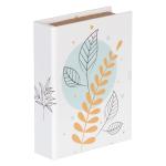 Caja Decorativa Lona 24 x 18 x 6 cm DMF Hoja de planta (2 Piezas)