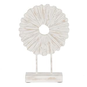 Escultura Blanco Beige Anillo 25,5 x 9,5 x 37 cm