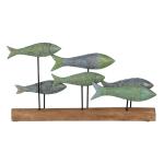 Figura Decorativa Verde Natural Peces 56 x 7 x 31 cm