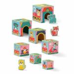 Playset SES Creative Block tower to stack with animal figurines 10 Piezas