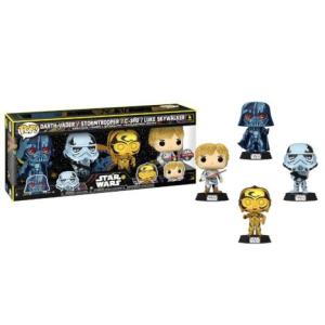 Pack 4 FUNKO POP Darth Vader, Stormtrooper, C-3PO y Luke Skywalker - Star Wars Edición Especial - 889698631983