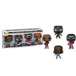 Pack 4 FUNKO POP Nakia, Pantera Negra, Ironjeart MK2 y Okeye - Wakanda Forever Edición Especial Brillante en la Oscuridad - 889698691123