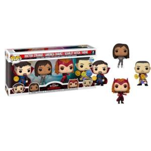 Pack 4 FUNKO POP Doctor Strange, America Chavez, Bruja Escarlata y Wong - Doctor Strange Edición Especial Brillante en la Oscuridad - 889698691178