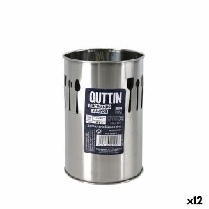 Bote para Utensilios de Cocina Quttin Acero Inoxidable Plateado 10 x 15 x 10 cm (12 Unidades)