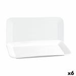 Fuente de Cocina Quid Basic Rectangular Cerámica Blanco (35,8 x 21 cm) (6 Unidades)