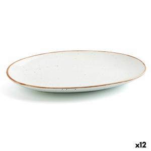 Fuente de Cocina Ariane Terra Ovalado Cerámica Beige (Ø 26 cm) (12 Unidades)