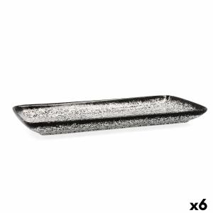 Fuente de Cocina Ariane Rock Cerámica Negro (36 x 16,5 cm) (6 Unidades)