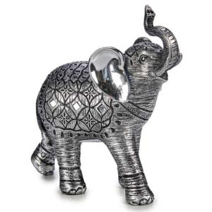 Figura Decorativa Elefante Plateado 21,5 x 20 x 8 cm