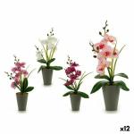 Planta Decorativa Orquídea Plástico 8 x 35 x 14 cm (12 Unidades)