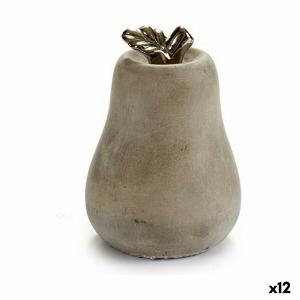 Figura Decorativa Gris Cemento Pera (10 x 14 x 10 cm) (12 Unidades)