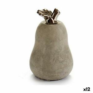 Figura Decorativa Gris Cemento Pera (8 x 13 x 8 cm) (12 Unidades)