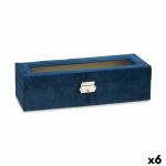 Caja para Relojes Azul Metal (30,5 x 8,5 x 11,5 cm) (6 Unidades)