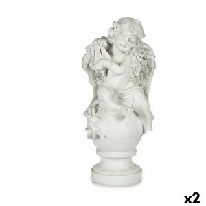 Figura Decorativa Ángel Blanco 22 x 22 x 48 cm (2 Unidades)